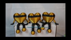 Black Gold Stiped Family Set (3) Size: 115mm