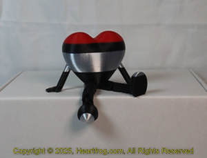 Black Silver Red Striped (grainy on side) Size: 110mm