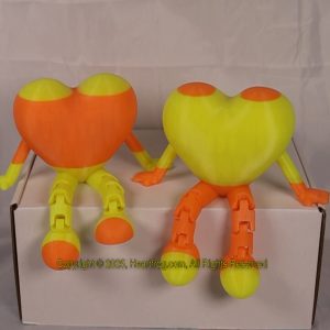 Fluorescent Orange Yellow Stripes, Family Set (2) born a day apart, DOB: 05/24/25 and 05/25/25, Size: 150mm