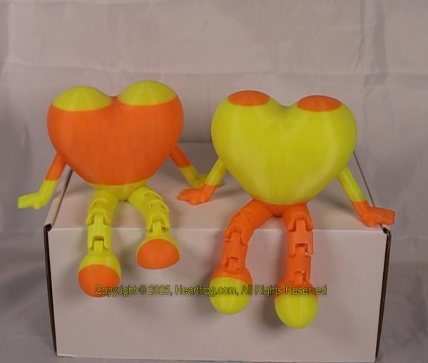 Fluorescent Orange Yellow Stripes, Family Set (2) born a day apart, DOB: 05/24/25 and 05/25/25, Size: 150mm