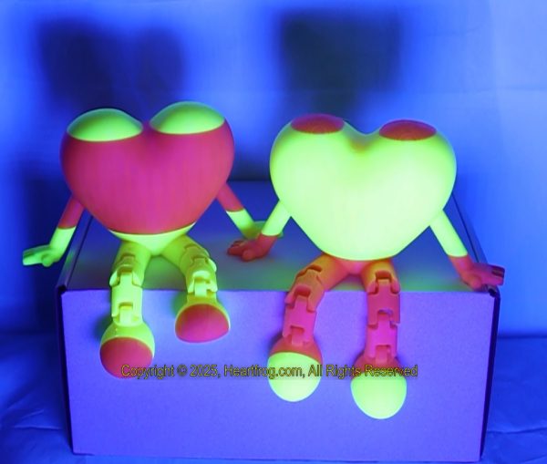 Fluorescent Orange Yellow Stripes, Family Set (2) born a day apart, DOB: 05/24/25 and 05/25/25, Size: 150mm - Image 2