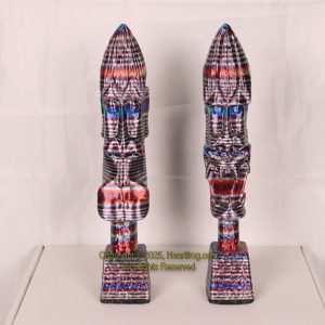 African/Kenyan Replica 1972 Statues (pair). Rainbow