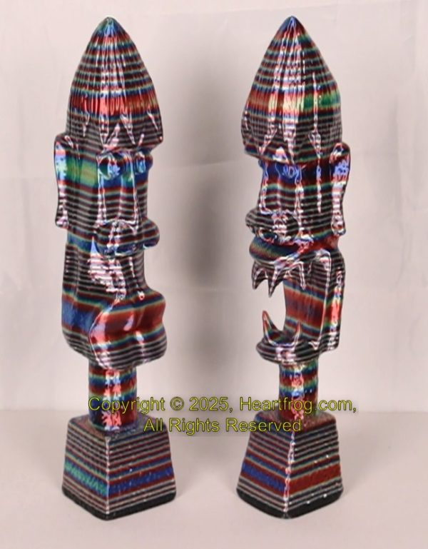African/Kenyan Replica 1972 Statues (pair). Rainbow - Image 3