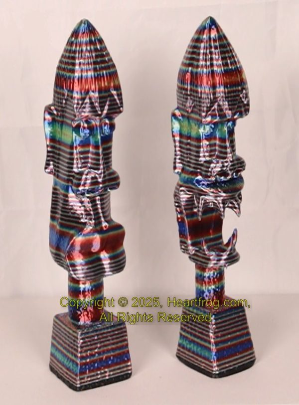 African/Kenyan Replica 1972 Statues (pair). Rainbow - Image 4