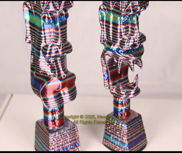 African/Kenyan Replica 1972 Statues (pair). Rainbow - Image 5