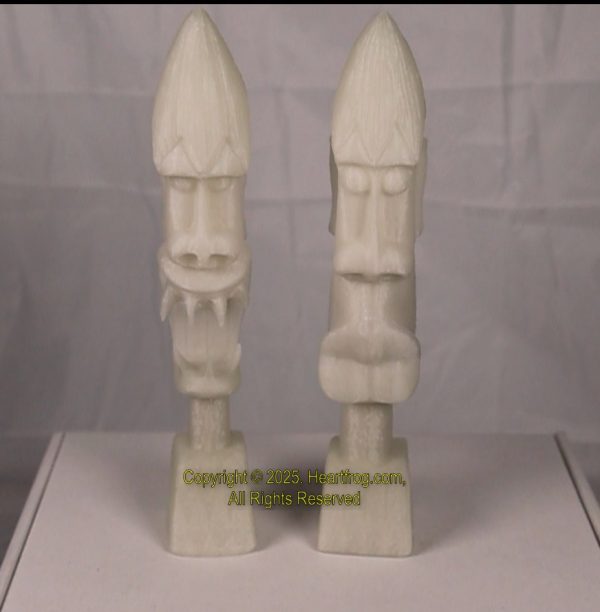 African/Kenyan Replica 1972 Statues (pair), Glow In The Dark