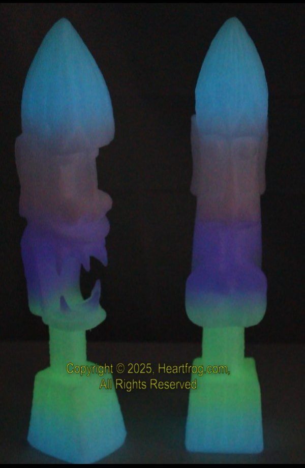 African/Kenyan Replica 1972 Statues (pair), Glow In The Dark - Image 5