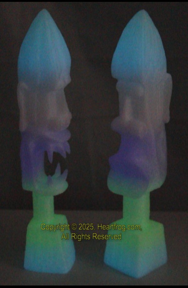 African/Kenyan Replica 1972 Statues (pair), Glow In The Dark - Image 6