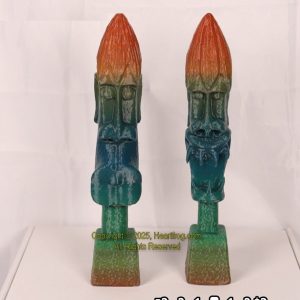 African/Kenyan Replica 1972 Statues (pair), Rainbow