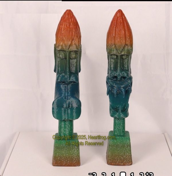 African/Kenyan Replica 1972 Statues (pair), Rainbow