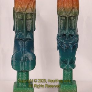 African/Kenyan Replica 1972 Statues (pair), Rainbow