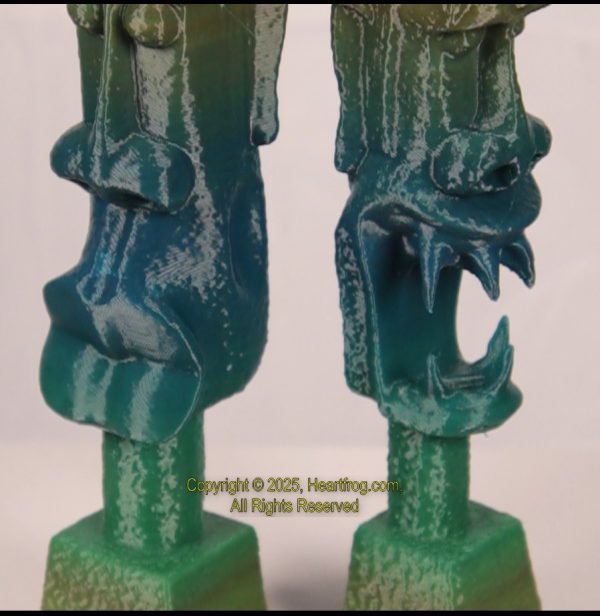 African/Kenyan Replica 1972 Statues (pair), Rainbow - Image 4