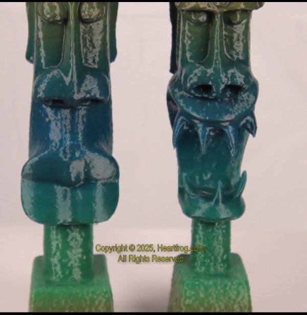 African/Kenyan Replica 1972 Statues (pair), Rainbow - Image 3