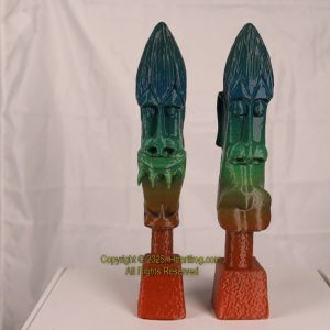 African/Kenyan Replica 1972 Statues (pair), Rainbow