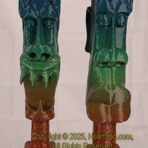 African/Kenyan Replica 1972 Statues (pair), Rainbow