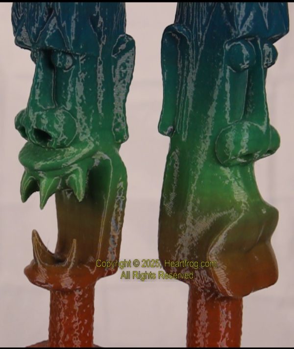 African/Kenyan Replica 1972 Statues (pair), Rainbow - Image 5