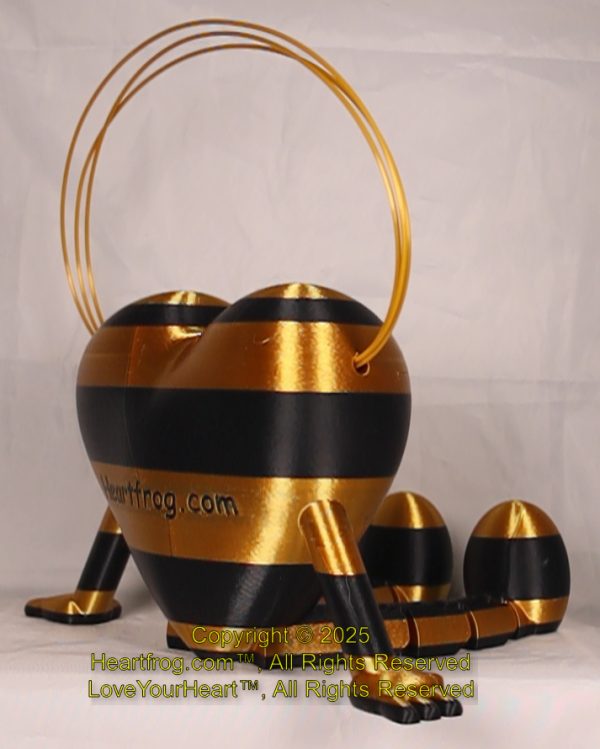 Gold & Black, pretty and shiny, Bling your HUGE Heartfrog, Jewelry, a hanging ornament and sit it on display when "not in use". Always a smile, Size: 235mm - Image 4