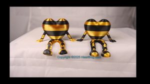 Opposite Twins- Family Set (2), black & gold. Bling your small Heartfrog, Jewelry, a hanging ornament and sit it on display when "not in use". Always a smile. Size: 73mm
