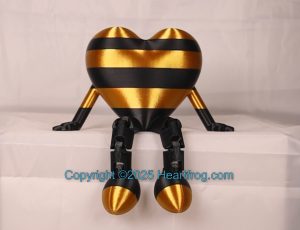 Shiny Black & Gold, Bling your Heartfrog, Jewelry, a hanging ornament and sit it on display when "not in use". Always a smile. Size: 150mm