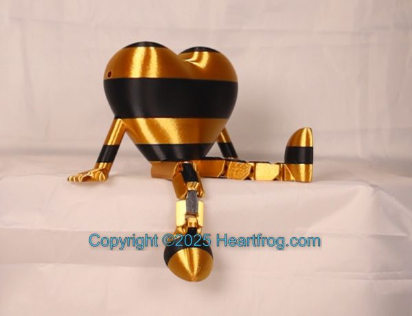 Gold and Black, pretty and shiny, Bling your Heartfrog, Jewelry, a hanging ornament and sit it on display when "not in use". Always a smile. Size: 150mm - Image 2