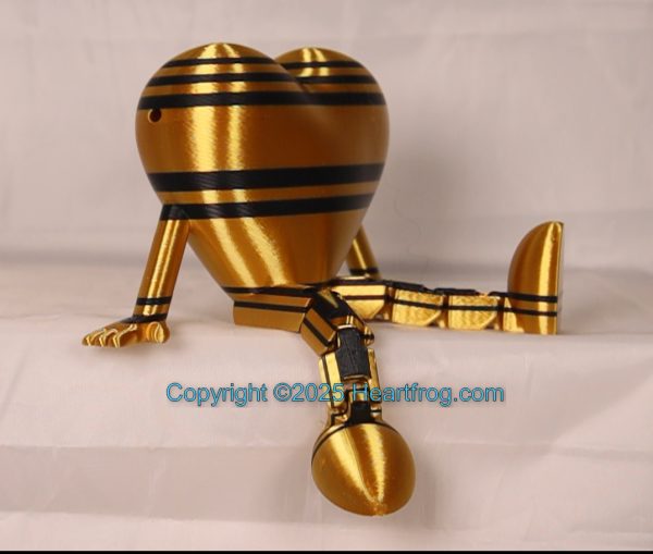 Shiny Black & Gold, Bling your Heartfrog, Jewelry, a hanging ornament and sit it on display when "not in use". Always a smile, Size: 150mm - Image 2