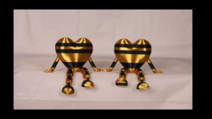 Small Heartfrogs, great for Bling, Family Set (2) - Twins, Jewelry, a hanging ornament and sit it on display when "not in use". Always a smile, Size: 73mm