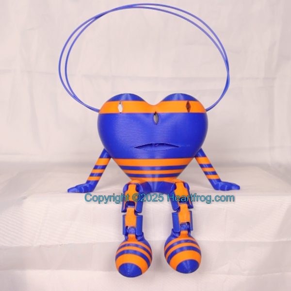 Orange Blue SUPER RARE full face smiling blinged-out hanging ornament, or it on display. Always a smile from this cutie, Size: 150mm, DOB: 6/13/25 - Image 2