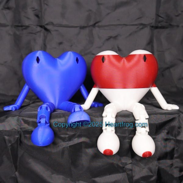 Red/White & Blue SUPER RARE Twins with see-through eyes and Incense Holder head. Can be hung as bling or ornament through the eyes and you can put in an Incense Stick. And of course can sit and look cute, always, Size: 150mm, DOB: 6/18 & 6/19/25