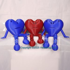 Blue Red SUPER RARE full face (front & back) smiling blinged-out Family Set (3), hanging ornament, or it on display. , Size: 150mm, DOB: 6/13 & 6/14/25
