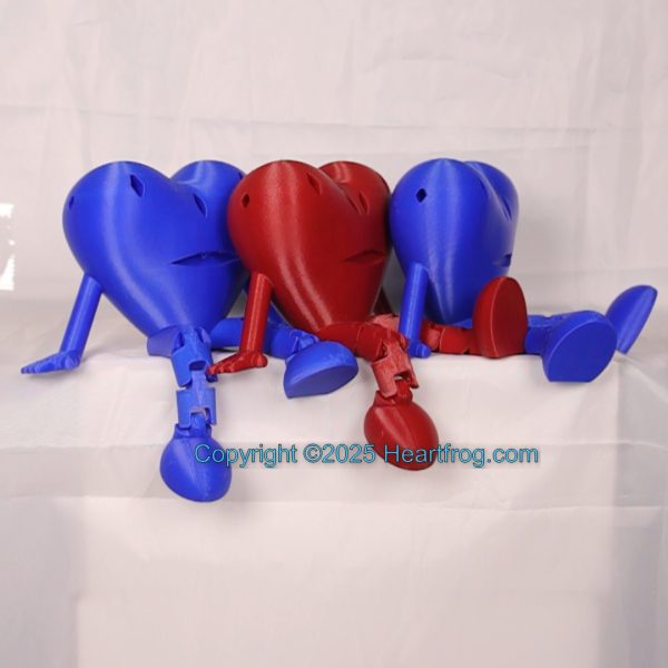Blue Red SUPER RARE full face (front & back) smiling blinged-out Family Set (3), hanging ornament, or it on display. , Size: 150mm, DOB: 6/13 & 6/14/25 - Image 2