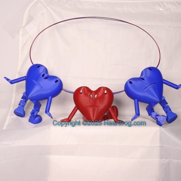 Blue Red SUPER RARE full face (front & back) smiling blinged-out Family Set (3), hanging ornament, or it on display. , Size: 150mm, DOB: 6/13 & 6/14/25 - Image 5