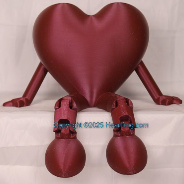 Maroon large Heartfrog with an incense holder hole. Always a smile., Size: 235mm, DOB: 6/10/25 - Image 2