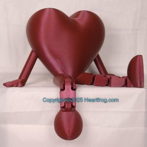 Maroon large Heartfrog with an incense holder hole. Always a smile., Size: 235mm, DOB: 6/10/25