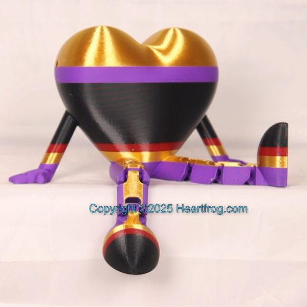 Purple Gold Black Red, SO COOL looking, can be hung as Bling or hanging ornament and like all Heartfrogs, it's great at just sitting around and looking cute., Size: 150mm, - Image 2