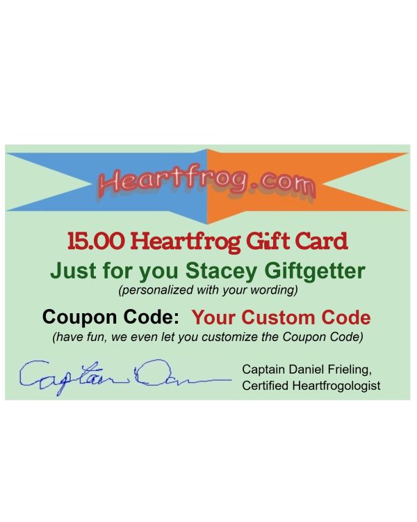 $15 Customized Gift Card - Email and PVC plastic printed card