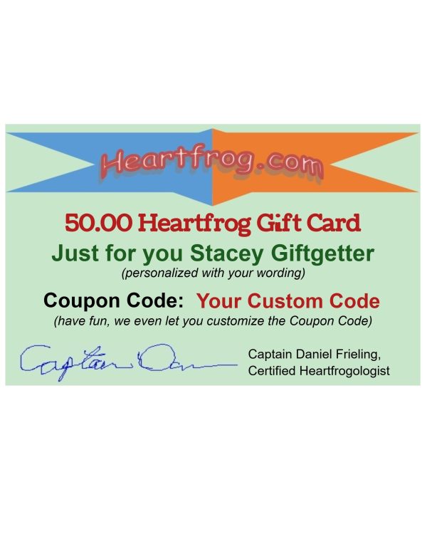 $50 Customized Gift Card - Email and PVC plastic printed card