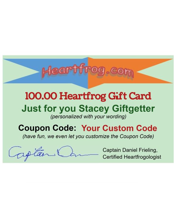 $100 Customized Gift Card – Email and PVC plastic printed card