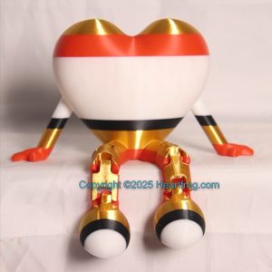 Gold Black Red White team colors, can be hung as Bling or hanging ornament and like all Heartfrogs, it's great at just sitting around and looking cute. Size: 150mm,