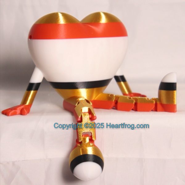 Gold Black Red White team colors, can be hung as Bling or hanging ornament and like all Heartfrogs, it's great at just sitting around and looking cute. Size: 150mm, - Image 2