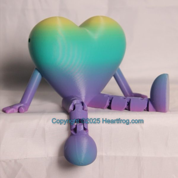 Purple Yellow Green Blue Rainbow SO COOL looking, can be hung as Bling or hanging ornament and like all Heartfrogs, it's great at just sitting around and looking cute. Size: 150mm, - Image 2