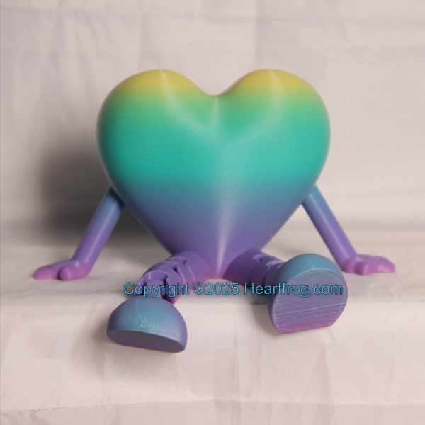 Purple Yellow Green Blue Rainbow SO COOL looking, can be hung as Bling or hanging ornament and like all Heartfrogs, it's great at just sitting around and looking cute. Size: 150mm, - Image 3