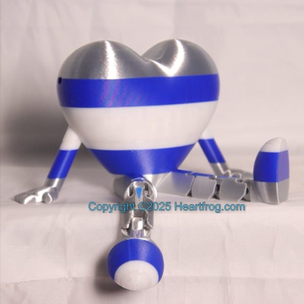 Silver Blue White team colors, can be hung as Bling or hanging ornament and like all Heartfrogs, it's great at just sitting around and looking cute. Size: 150mm, - Image 2