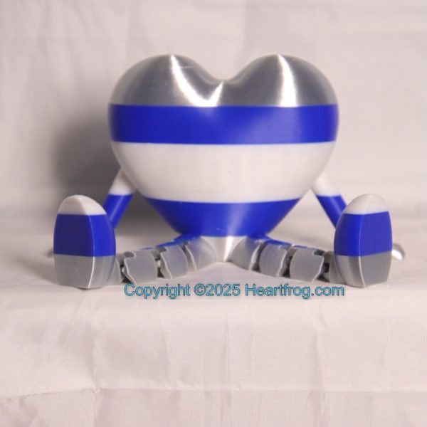 Silver Blue White team colors, can be hung as Bling or hanging ornament and like all Heartfrogs, it's great at just sitting around and looking cute. Size: 150mm, - Image 3