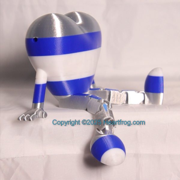 Silver Blue White team colors, can be hung as Bling or hanging ornament and like all Heartfrogs, it's great at just sitting around and looking cute. Size: 150mm, - Image 4